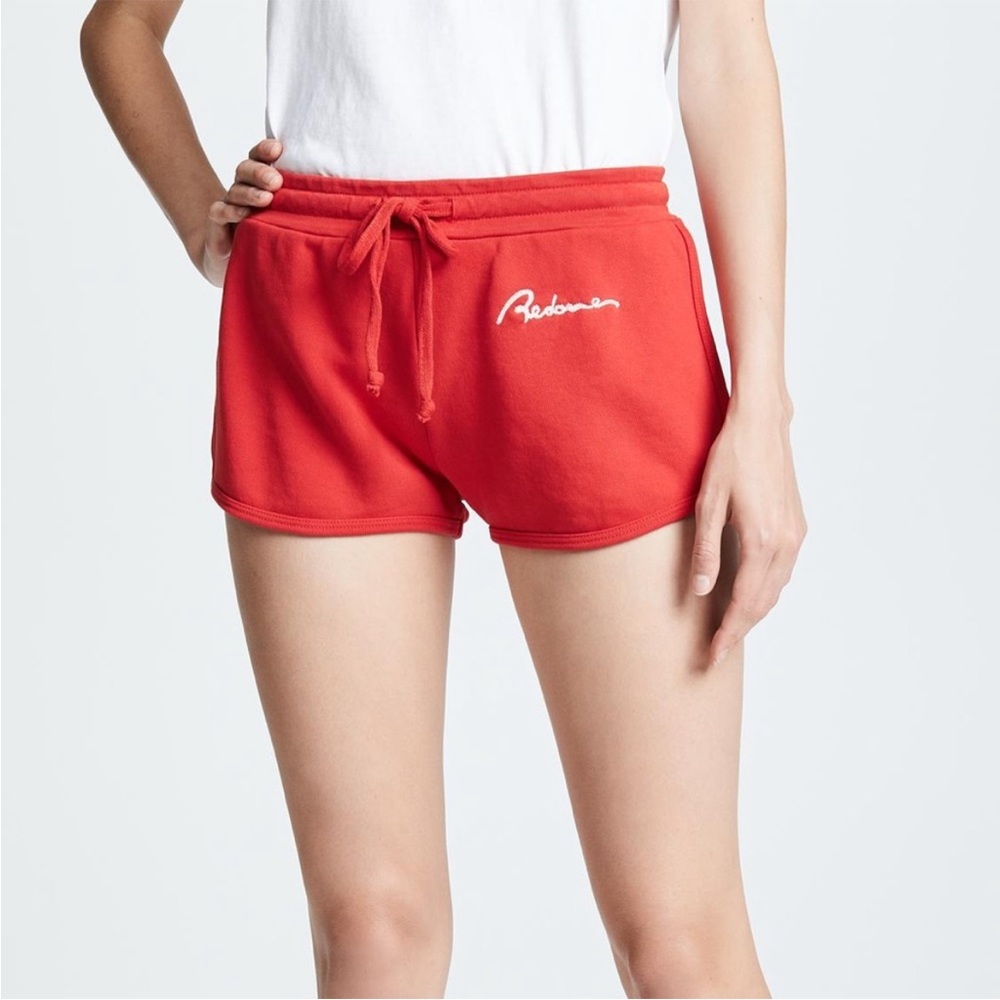 Re/done French Terry Red Sweat Shorts Size Medium